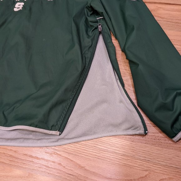 (L) Vintage Michigan State 1/4 Zip Up Pullover Embroidered Windbreaker - Picture 6 of 7